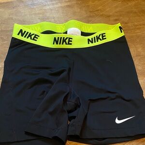 Nike Black Shorts with Neon Yellow Waistband